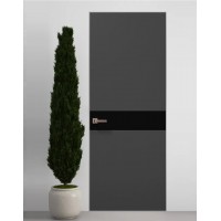 Двери скрытые Папа Карло PL-03 Темно серый супермат, кромка алюминий серебро