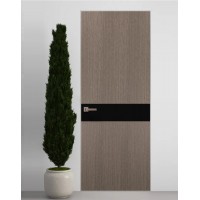 Двері приховані Папа Карло PL-03 Дуб сірий, кромка алюміній срібло