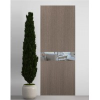 Двері приховані Папа Карло PL-03 Дуб сірий, кромка алюміній срібло