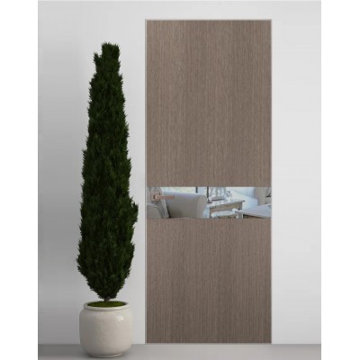 Двері приховані Папа Карло PL-03 Дуб сірий, кромка алюміній срібло