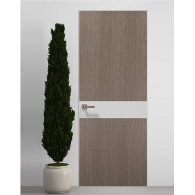 Двері приховані Папа Карло PL-03 Дуб сірий, кромка алюміній срібло