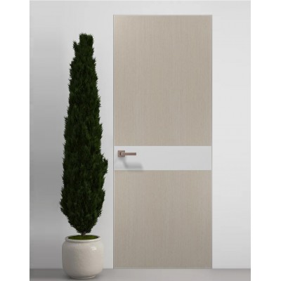 Двери скрытые Папа Карло PL-03 Дуб кремовый, кромка алюминий серебро