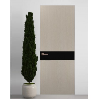 Двери скрытые Папа Карло PL-03 Дуб кремовый, кромка алюминий серебро