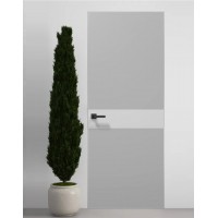 Двери скрытые Папа Карло PL-03 Серый матовый, кромка алюминий серебро