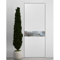 Двері приховані Папа Карло PL-03 Білий матовий, кромка алюміній чорний