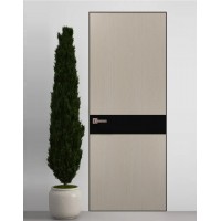 Двери скрытые Папа Карло PL-03 Дуб кремовый, кромка алюминий черный