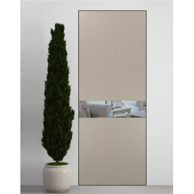 Двери скрытые Папа Карло PL-03 Дуб кремовый, кромка алюминий черный