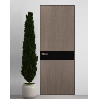 Двери скрытые Папа Карло PL-03 Дуб серый, кромка алюминий черный