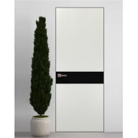 Двери скрытые Папа Карло PL-03 Ясень белый, кромка алюминий черный