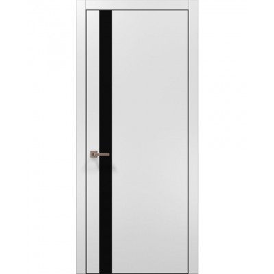 Двері Папа Карло PLATO PL-04 Білий матовий, кромка алюміній чорний