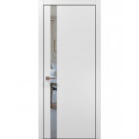 Двері Папа Карло PLATO PL-04 Білий матовий, кромка алюміній чорний