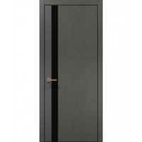 Двері Папа Карло PLATO PL-04 Бетон сірий, кромка алюміній чорний