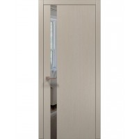 Двері Папа Карло PLATO PL-04 Дуб кремовий, кромка алюміній чорний