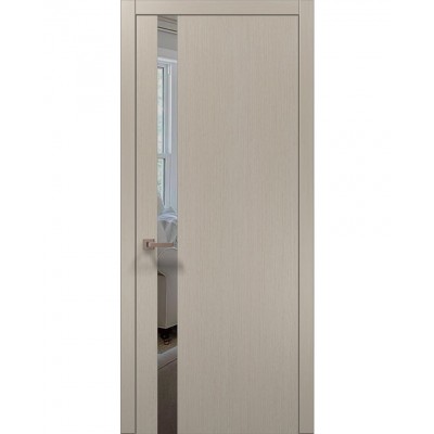 Двері Папа Карло PLATO PL-04 Дуб кремовий, кромка алюміній чорний