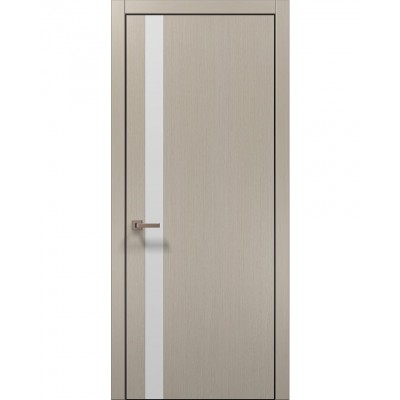 Двері Папа Карло PLATO PL-04 Дуб кремовий, кромка алюміній чорний