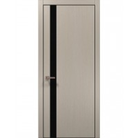 Двері Папа Карло PLATO PL-04 Дуб кремовий, кромка алюміній чорний