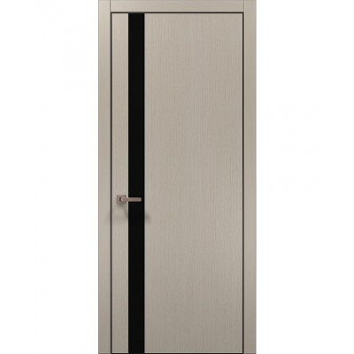 Двері Папа Карло PLATO PL-04 Дуб кремовий, кромка алюміній чорний
