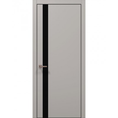 Двери Папа Карло PLATO PL-04 Светло серый супермат, кромка алюминий черный