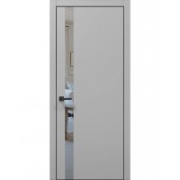 Двери Папа Карло PLATO PL-04 Серый матовый, кромка алюминий черный