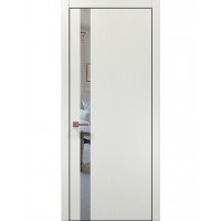 Двери Папа Карло PLATO PL-04 Ясень белый, кромка алюминий черный