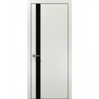 Двери Папа Карло PLATO PL-04 Ясень белый, кромка алюминий черный