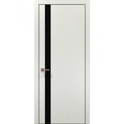 Двері Папа Карло PLATO PL-04 Ясен білий, кромка алюміній чорний