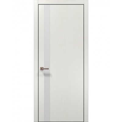 Двері Папа Карло PLATO PL-04 Ясен білий, кромка алюміній чорний