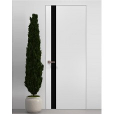 Двері приховані Папа Карло PL-04 Білий матовий, кромка алюміній срібло