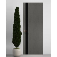 Двері приховані Папа Карло PL-04 Бетон сірий, кромка алюміній срібло