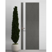 Двері приховані Папа Карло PL-04 Бетон сірий, кромка алюміній срібло