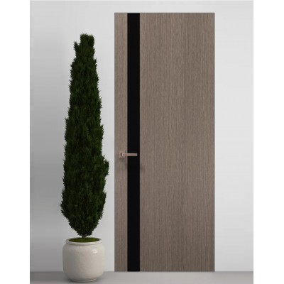 Двери скрытые Папа Карло PL-04 Дуб серый, кромка алюминий серебро