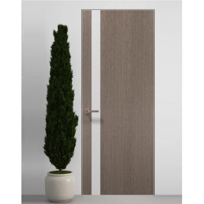 Двери скрытые Папа Карло PL-04 Дуб серый, кромка алюминий серебро