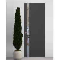 Двери скрытые Папа Карло PL-04 Темно серый супермат, кромка алюминий серебро