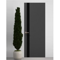 Двери скрытые Папа Карло PL-04 Темно серый супермат, кромка алюминий серебро