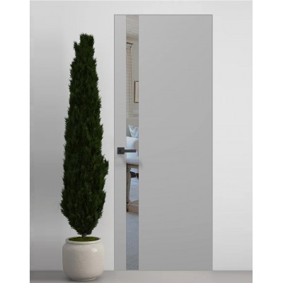 Двери скрытые Папа Карло PL-04 Серый матовый, кромка алюминий серебро