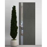 Двері приховані Папа Карло PL-04 Бетон сірий, кромка алюміній чорний