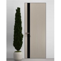 Двери скрытые Папа Карло PL-04 Дуб кремовый, кромка алюминий черный