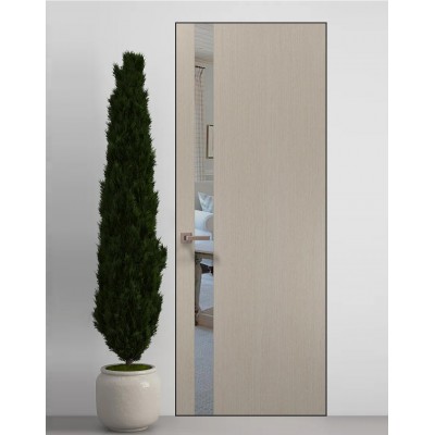 Двери скрытые Папа Карло PL-04 Дуб кремовый, кромка алюминий черный