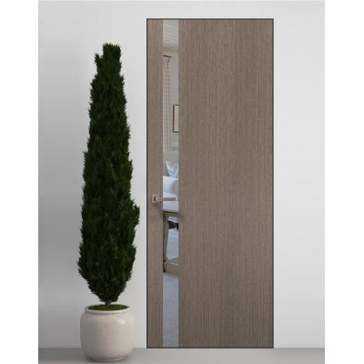 Двери скрытые Папа Карло PL-04 Дуб серый, кромка алюминий черный