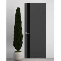 Двери скрытые Папа Карло PL-04 Темно серый супермат, кромка алюминий черный