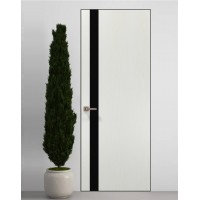 Двері приховані Папа Карло PL-04 Ясен білий, кромка алюміній чорний