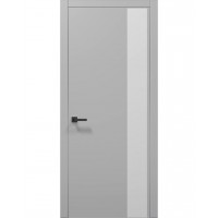 Двери Папа Карло PLATO PL-05 Серый матовый, кромка алюминий серебро