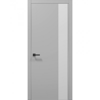 Двері Папа Карло PLATO PL-05 Сірий матовий, кромка алюміній срібло