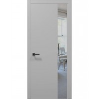 Двери Папа Карло PLATO PL-05 Серый матовый, кромка алюминий серебро