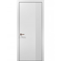 Двери Папа Карло PLATO PL-05 Белый матовый, кромка алюминий черный