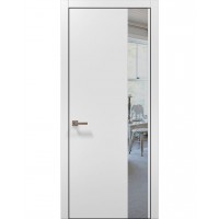 Двери Папа Карло PLATO PL-05 Белый матовый, кромка алюминий черный