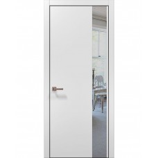 Двері Папа Карло PLATO PL-05 Білий матовий, кромка алюміній чорний