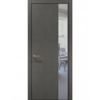 Двери Папа Карло PLATO PL-05 Бетон серый, кромка алюминий черный