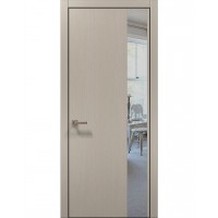 Двери Папа Карло PLATO PL-05 Дуб кремовый, кромка алюминий черный