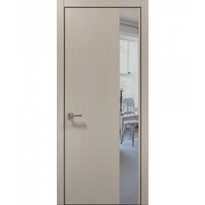 Двері Папа Карло PLATO PL-05 Дуб кремовий, кромка алюміній чорний